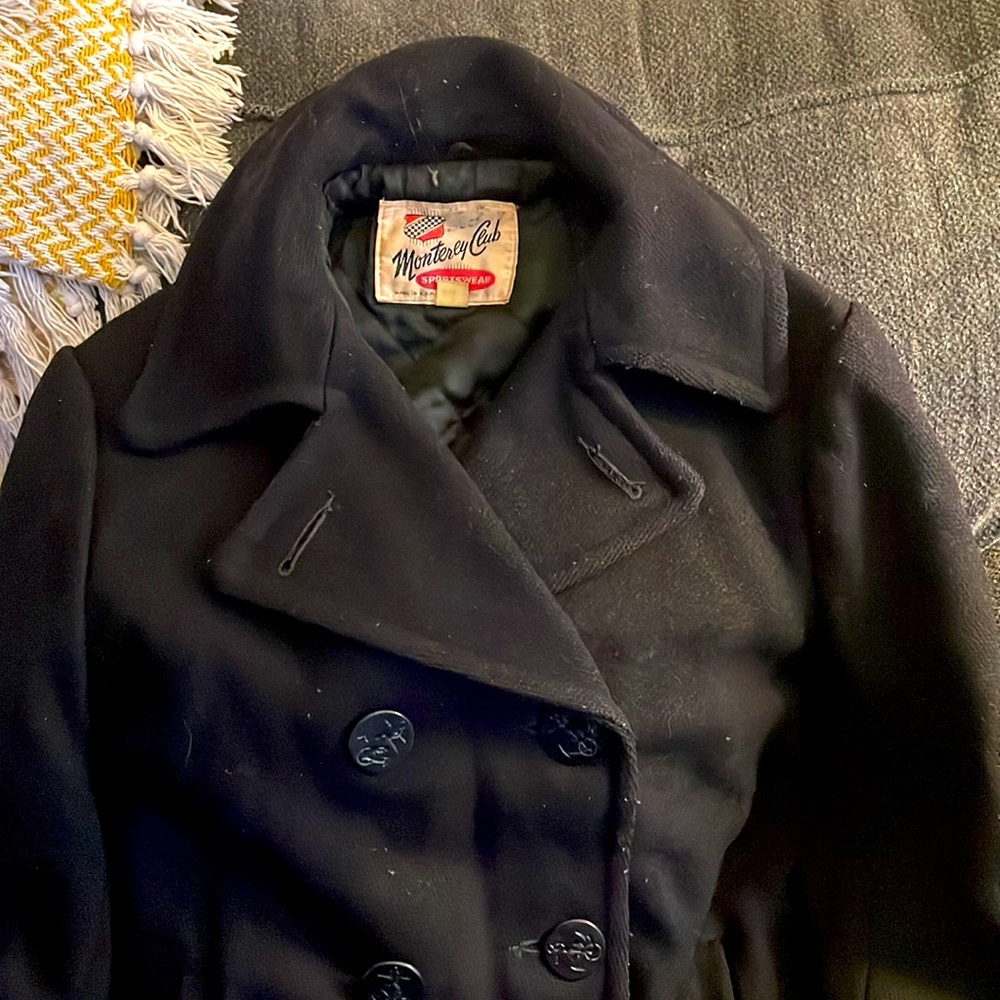 Vintage 1960s Mens Peacoat Winter Jacket US Navy - Picture 3 of 7